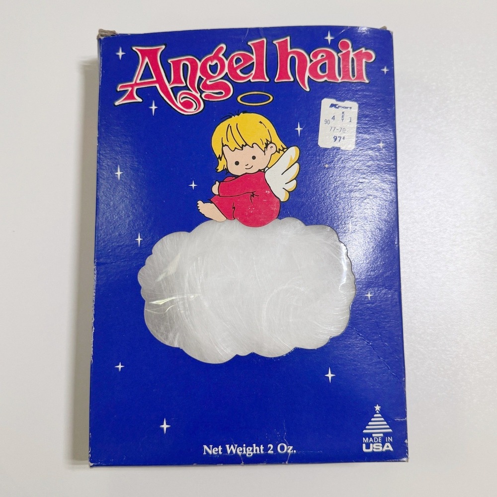 Vintage Angel Hair Spun Glass Christmas Decor by Union Wadding 2 oz. New Box